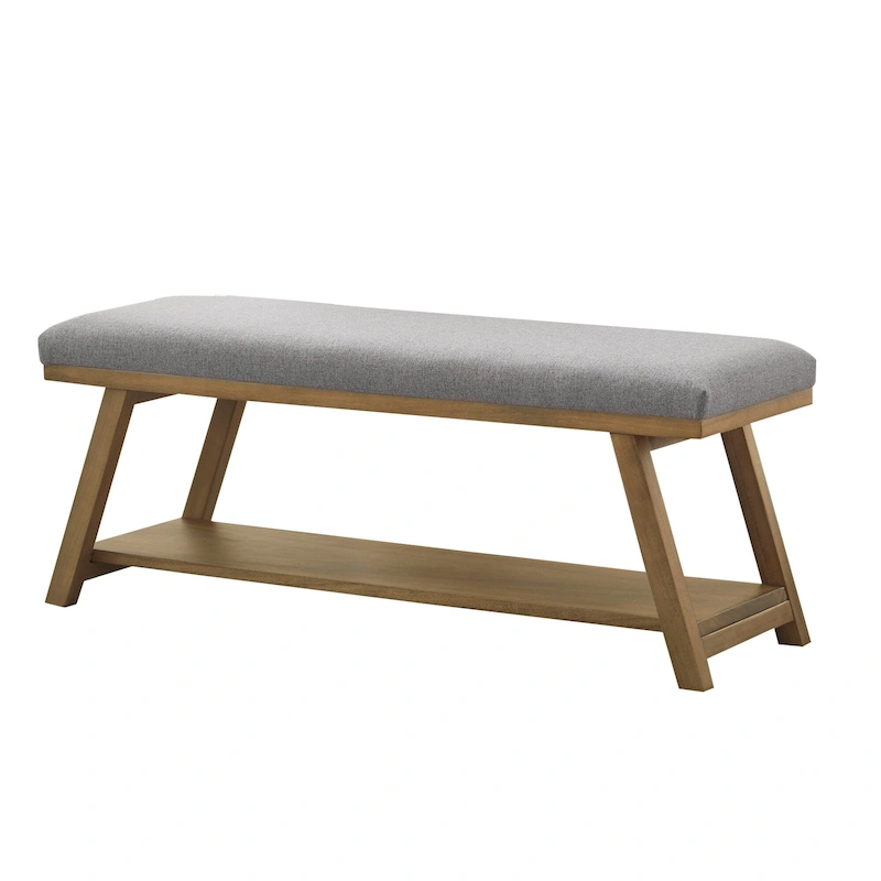 Solid Wood Shoe Bench with Cushion Entryway Shoe Bench