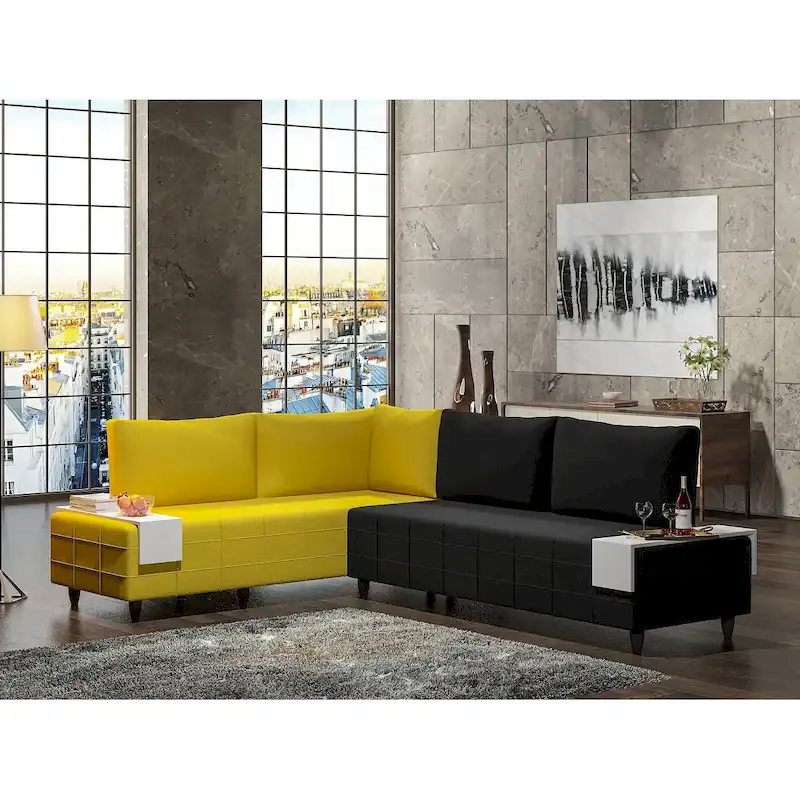 Sagopa Modern Metal Frame with Foam Seat Sectional Sofa