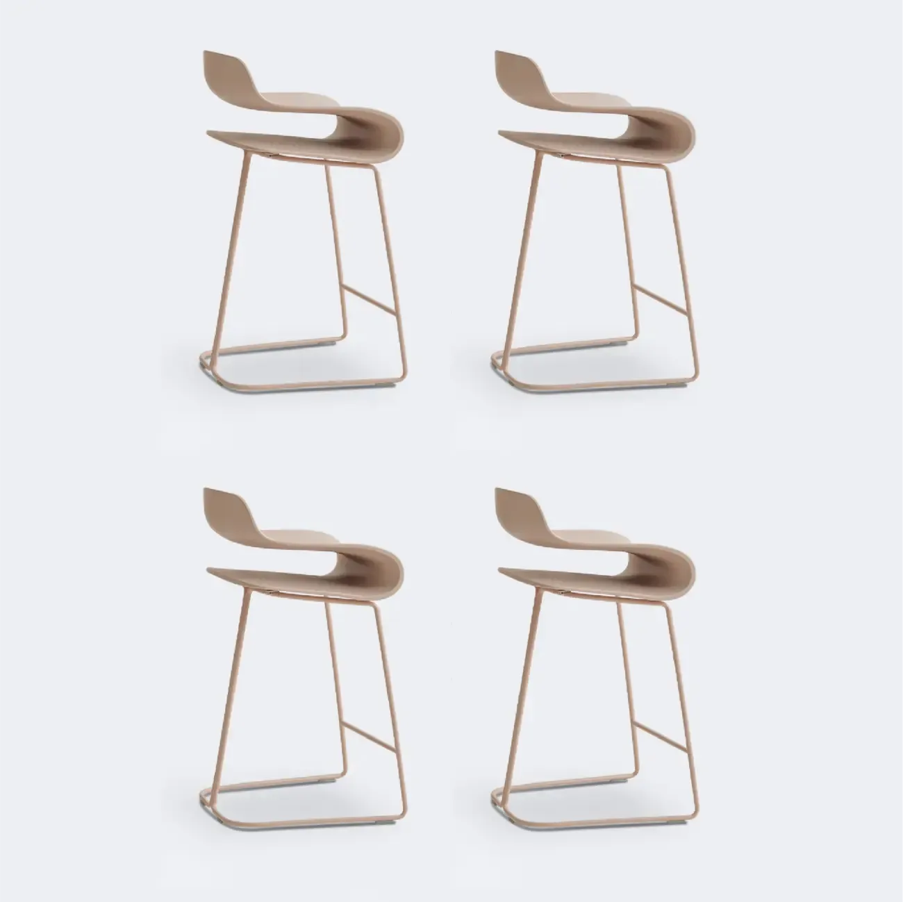 Industrial Plastic Steel Frame Low Back Armless Bar Stool