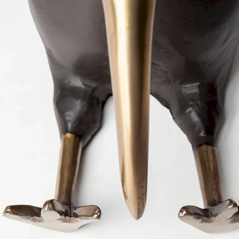 Dodo 7L x 4W Black Cast Aluminum Mauritian Bird Sculpture - 6.8L x 4.3W x 6.8H