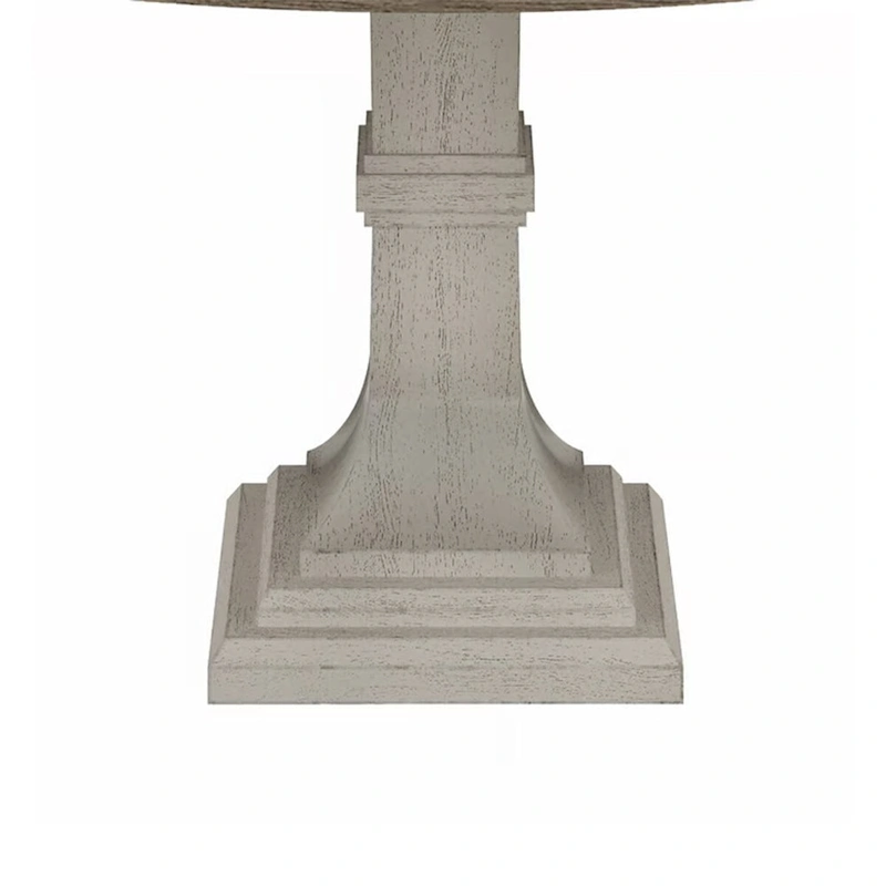 Sane 5pc Dining Table and Chair Set, Fiddleback, Round Top, Gray, White