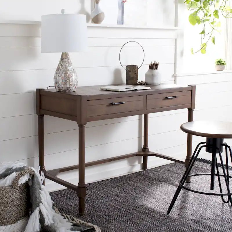 Zennure White Washed Grey Writing Desk