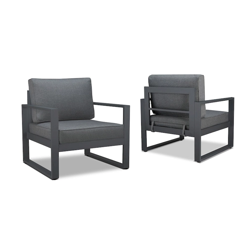 Baltic Chairs Set of 2 in Grey by Real Flame