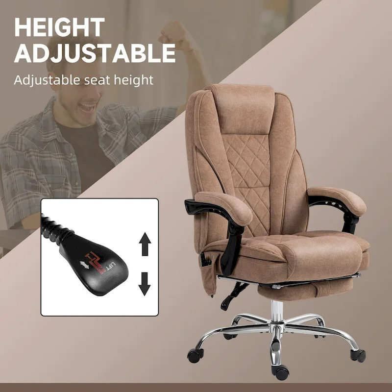 Vinsetto Massage Office Chair with 6 Vibration Points, Heated Reclining Computer Chair, Swivel Desk Chair