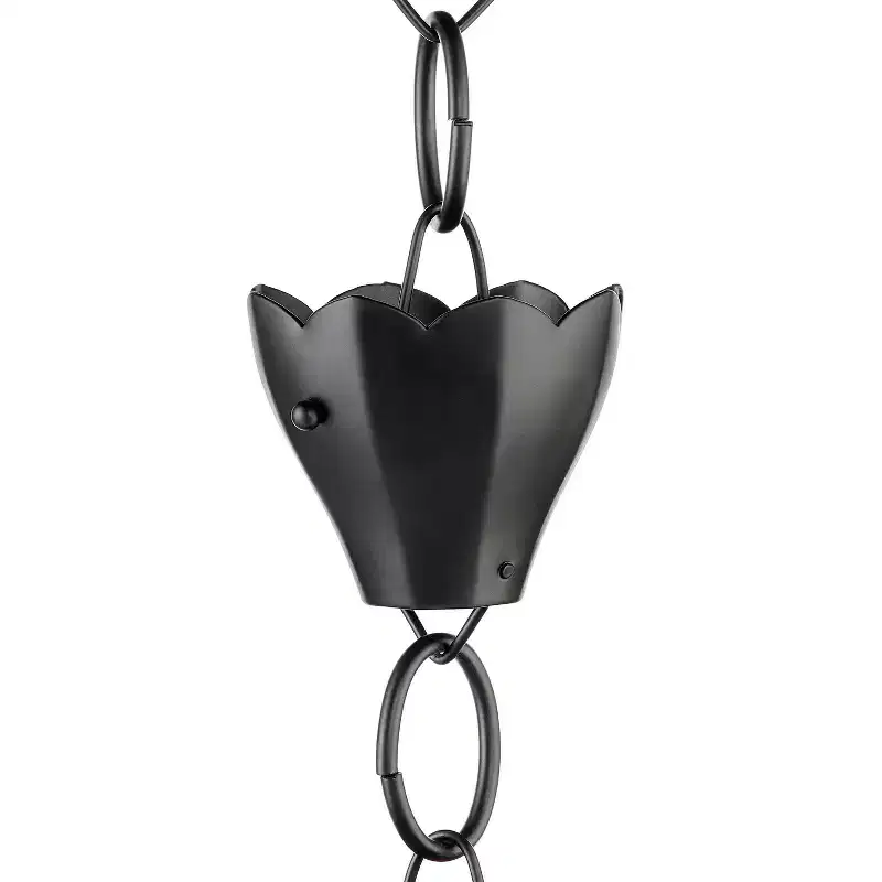 Good Directions 8.5' Modern Farmhouse Tulip Aluminum Rain Chain - Black