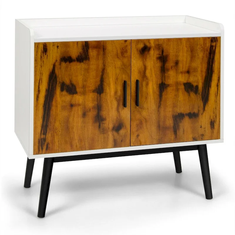 2-Door Storage Cabinet with Metal Legs, 32 x 15 x 29 inches