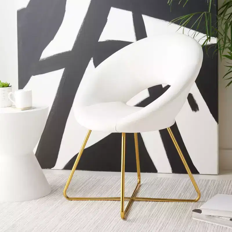 Aliena Accent Chair - ACH7501A - Ivory/Gold - Safavieh