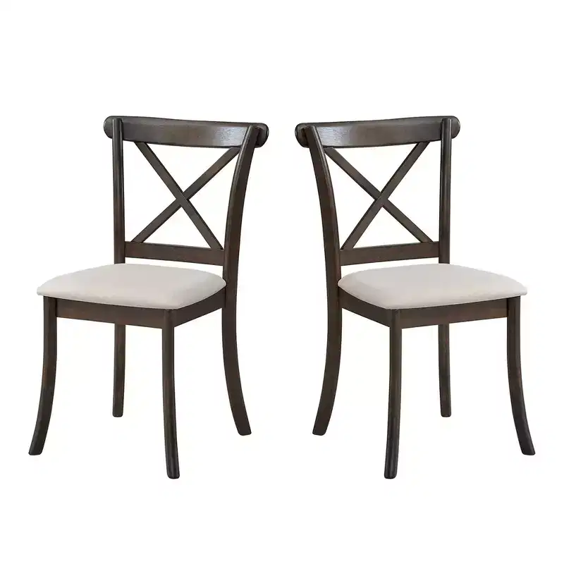 Vatros Wooden Dining Chairs Set of 2, Modern Upholstered Dining Room Chair