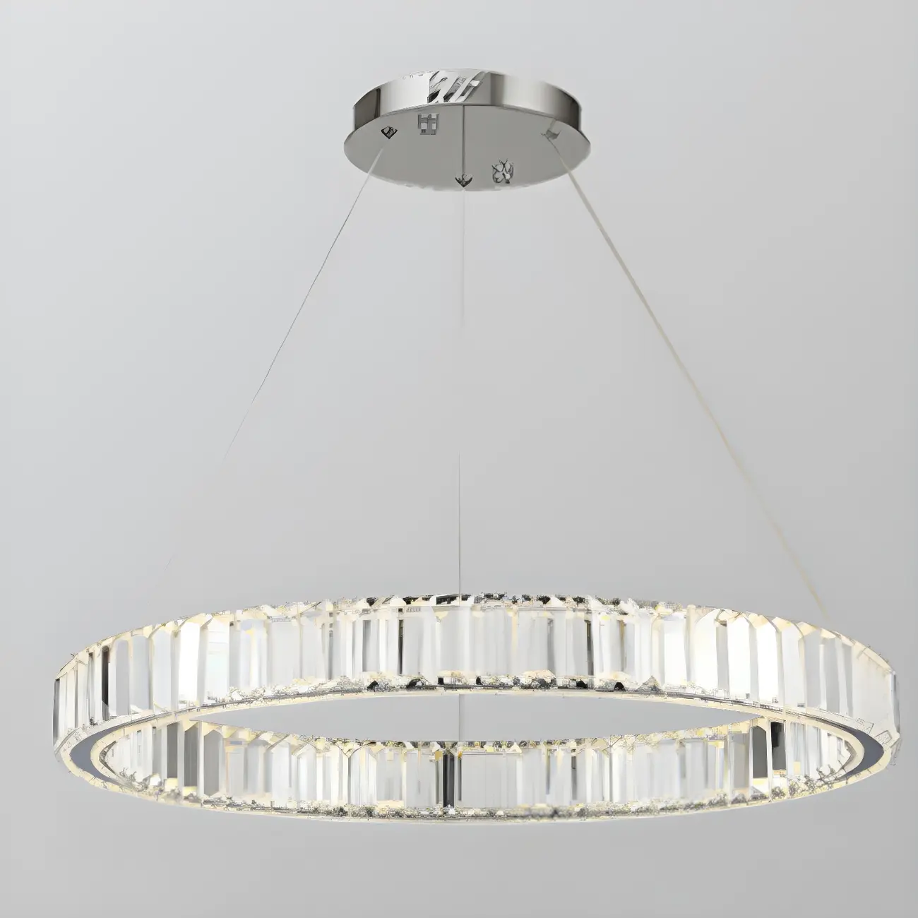 Dining Area Modern Crystal LED Ring Pendant