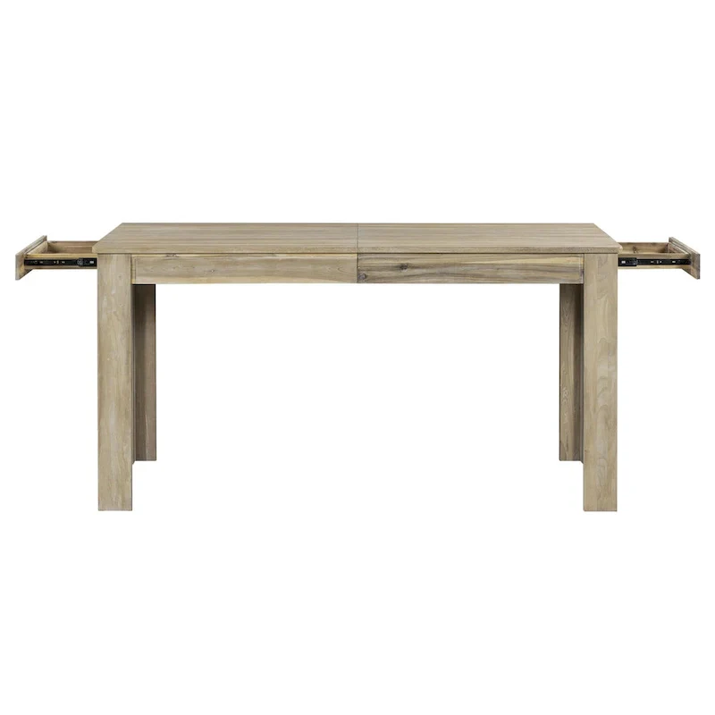 7-Piece Wooden Dining Table Set with 12 Leaf