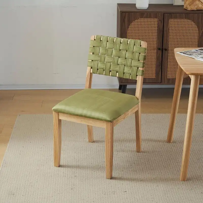 Mid Century Modern Wooden Dining Chairs Set of 2