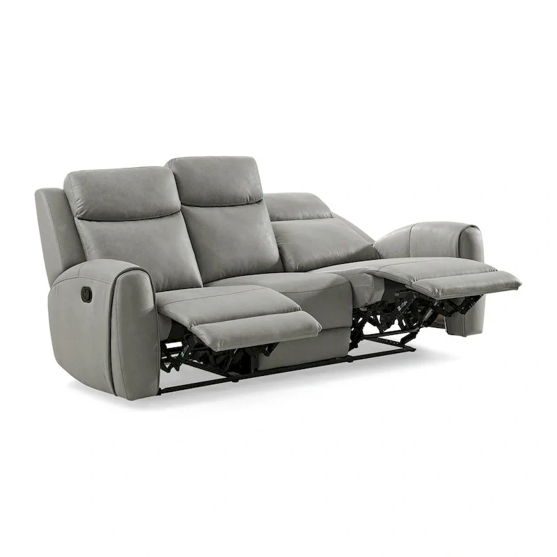 Roundhill Furniture Wesley Transitional Manual Reclining Sofa, Gray