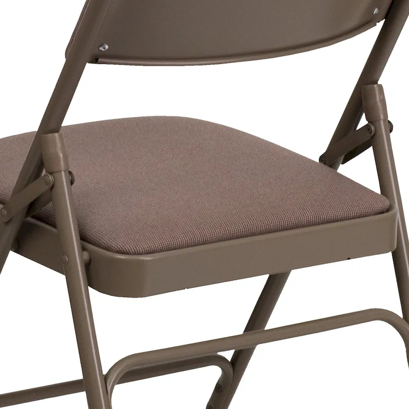 Set of 2 Metal Folding Chairs with Padded Seats