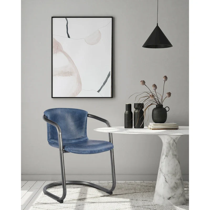 Macari Frita Modern Leather Dining Chairs, Set of 2