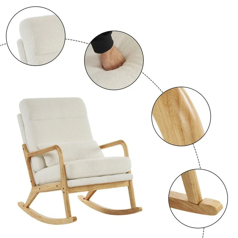 39.37 W High-Back Dual-Use Upholstered Rocking Chair/Accent Chair
