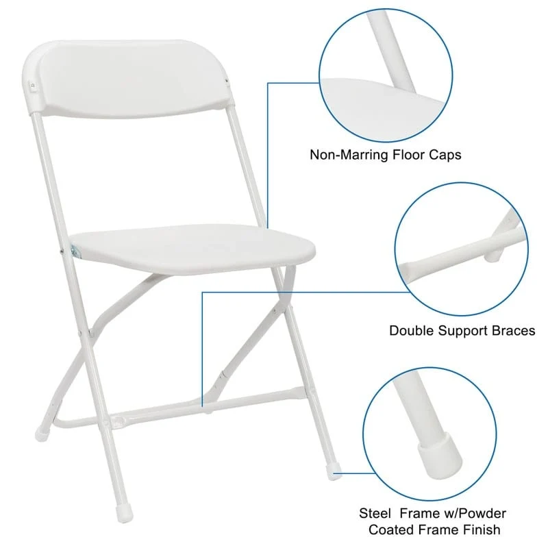 Plastic Folding Party Conversation Exhibition Dining Chair Set (Set of 4)