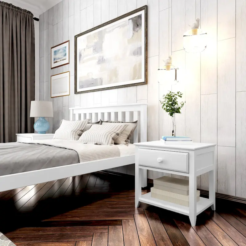 Nightstand with Drawer and Shelf