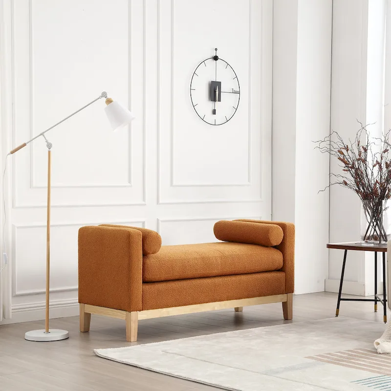 Elegant Upholstered Bench with High Sides