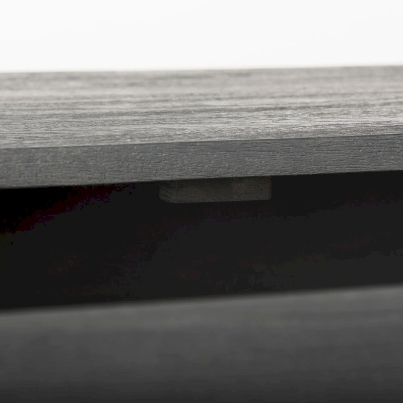 Ward Dark Brown Solid Wood w/ Black Iron Base 3 Drawer Accent Cabinet