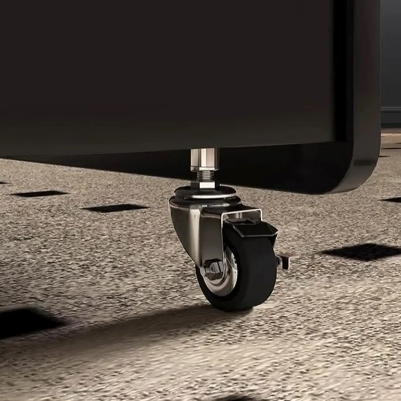 Adjustable Modern Nut-brown Wood Rolling Coffee Table