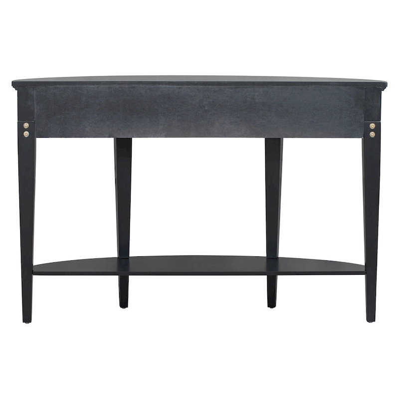 Modern Curved Console Table Sofa Table,3 drawers,1 Shelf,Black