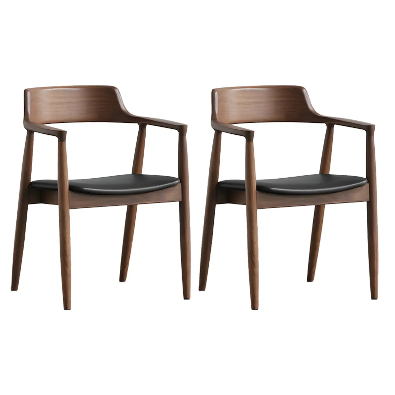 Mid Century Solid Wood Dining Chair Set of 2