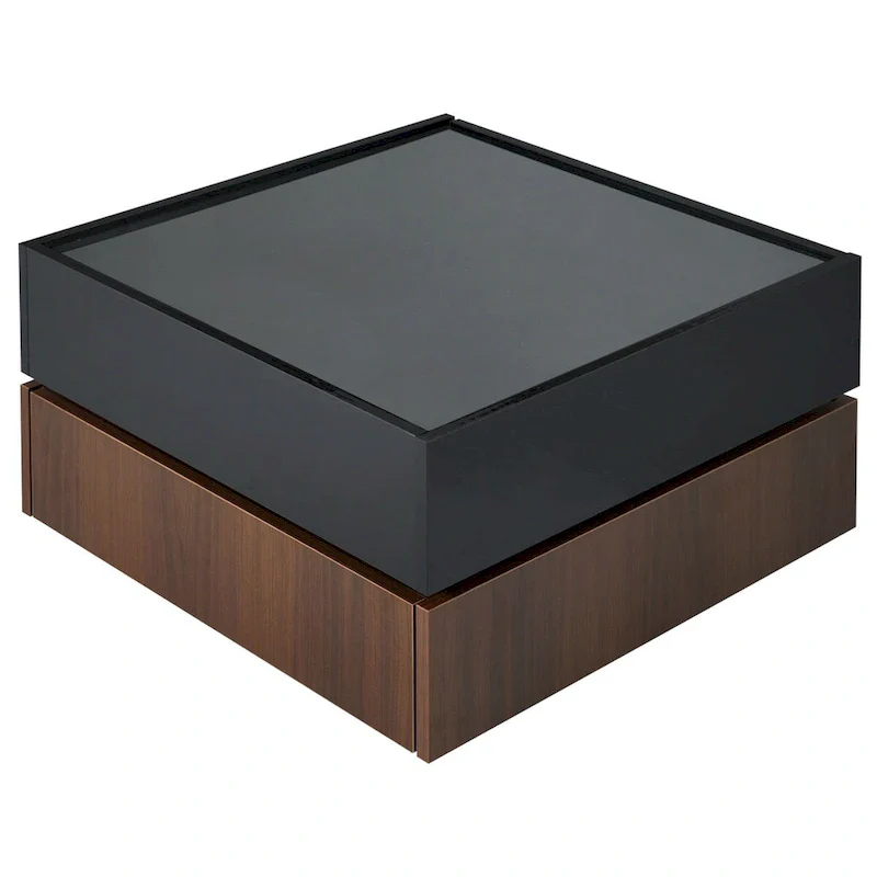 Square 360Rotating Coffee Table with 2 Drawers