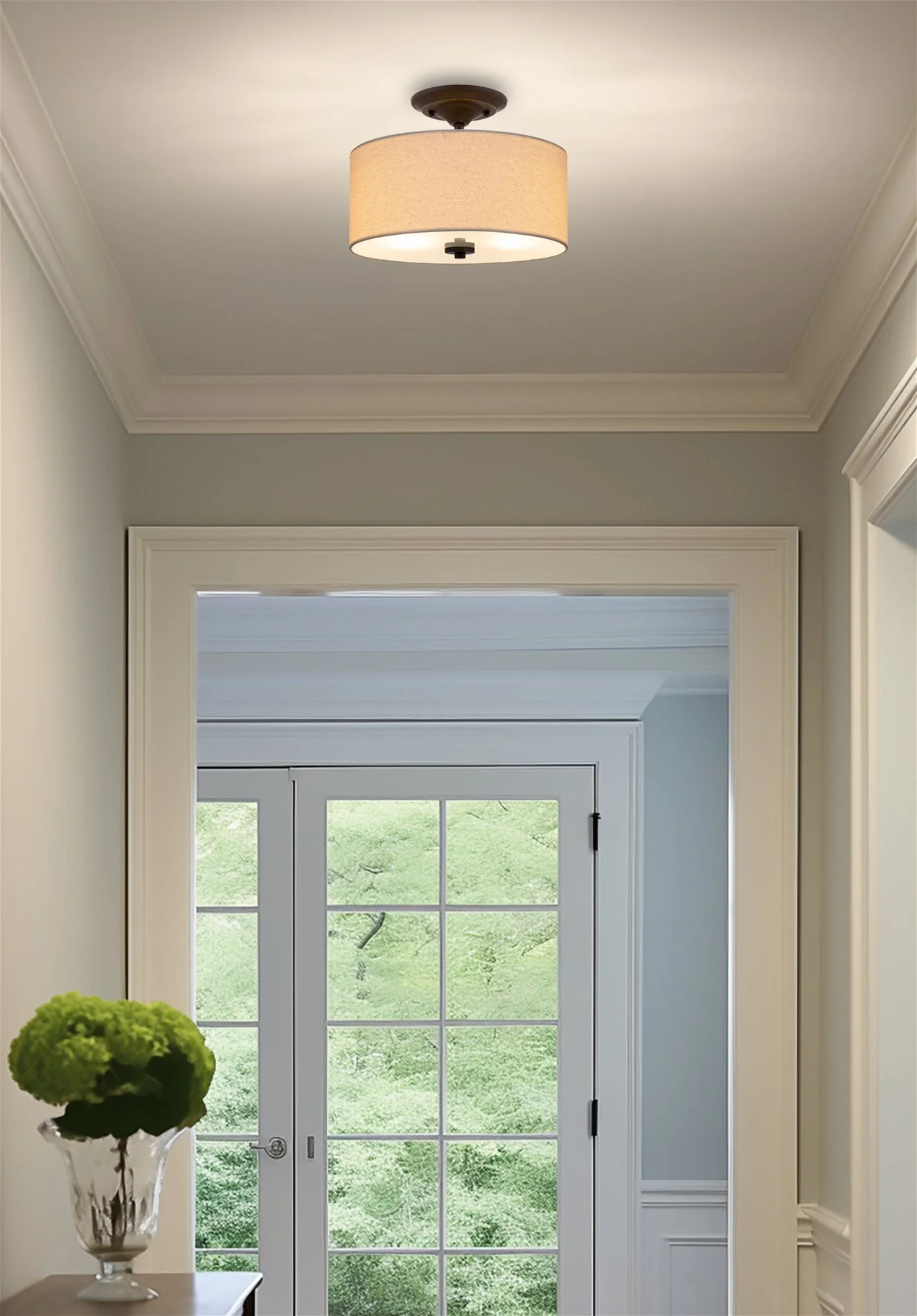 Addison 13 2-Light Semi-Flush Mount Ceiling Light, Bronze Finish
