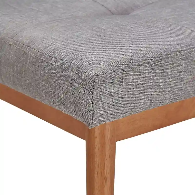 Sasha Oak Angled Leg Linen Dining Bench