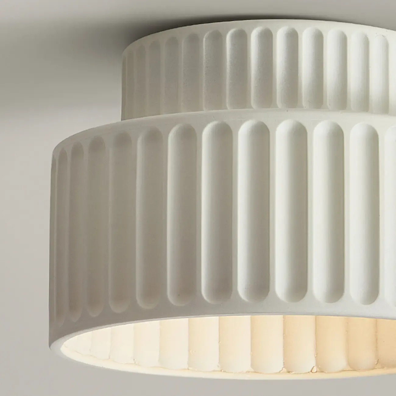 Modern Cylinder Semi Flush Ceiling Light with Plastic Shade