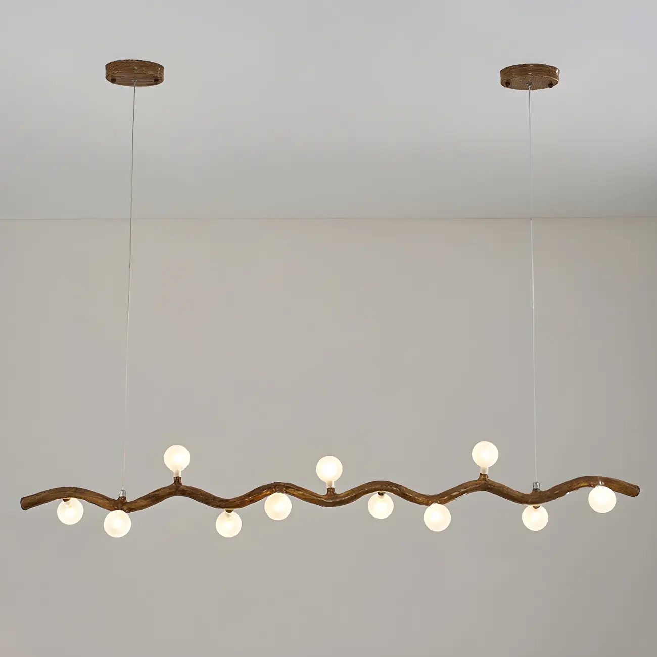 Modern Brown Glass Linear Island Pendant Light