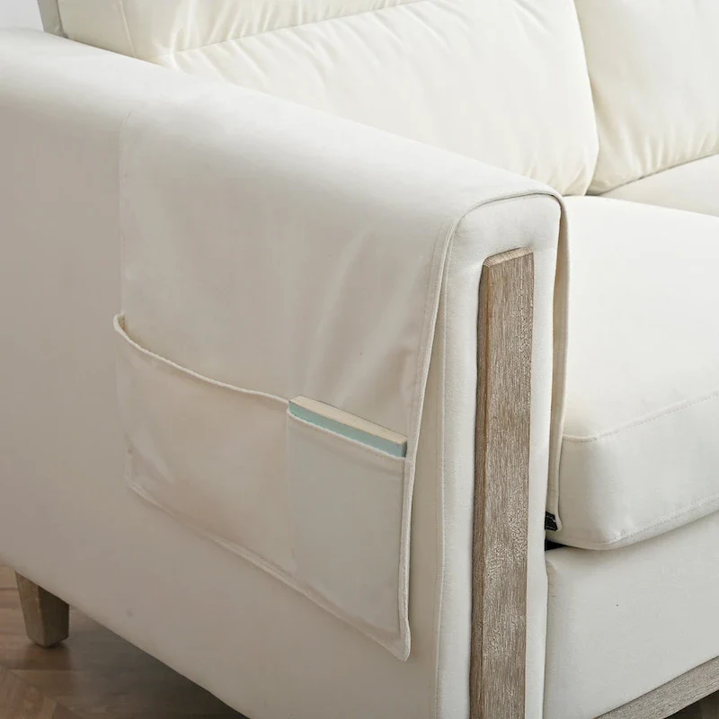 Larb Modern Solid Wood Three-Seater Sofa Couch by Christopher Knight Home