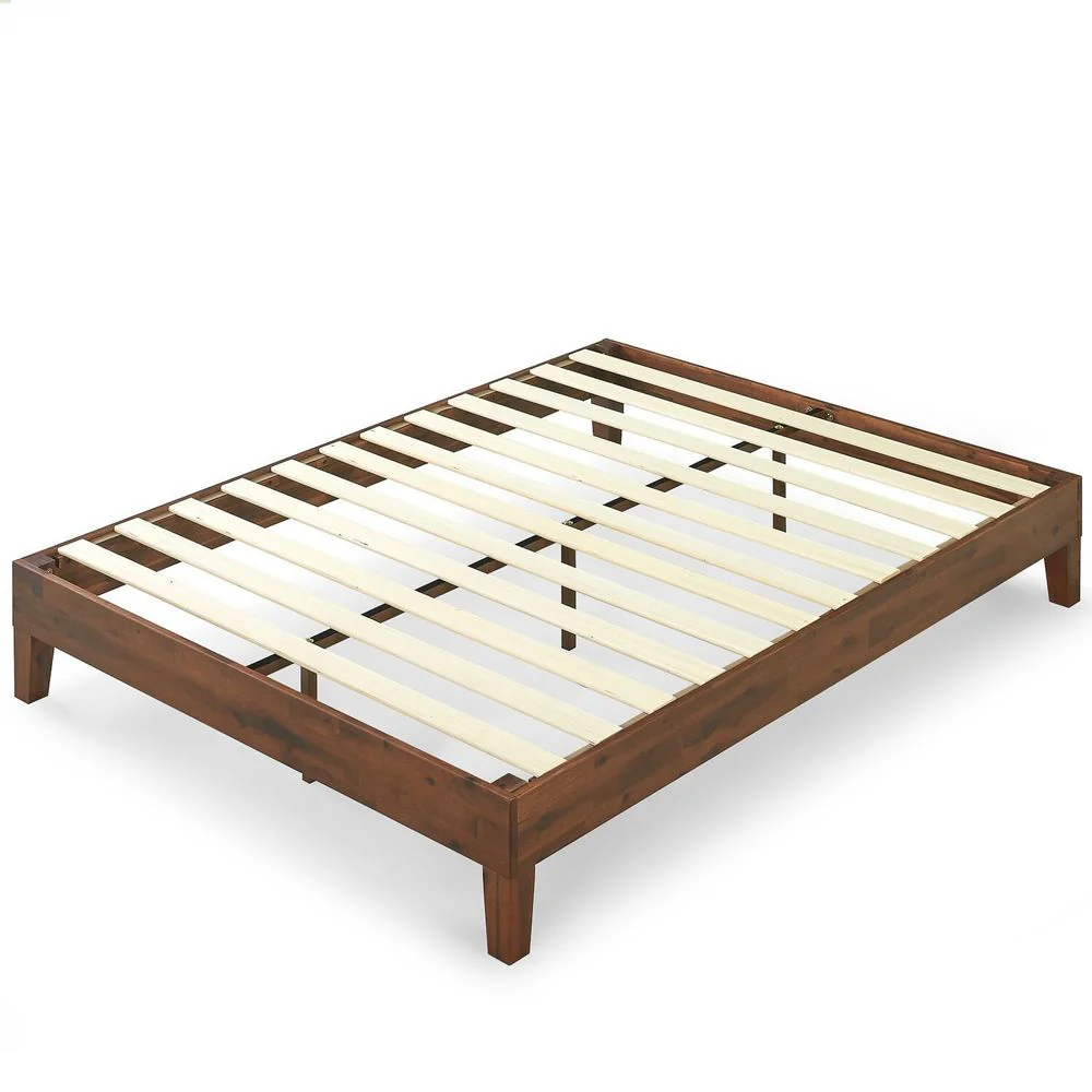 Priage by Zinus Deluxe Antique Espresso Solid Wood Platform Bed