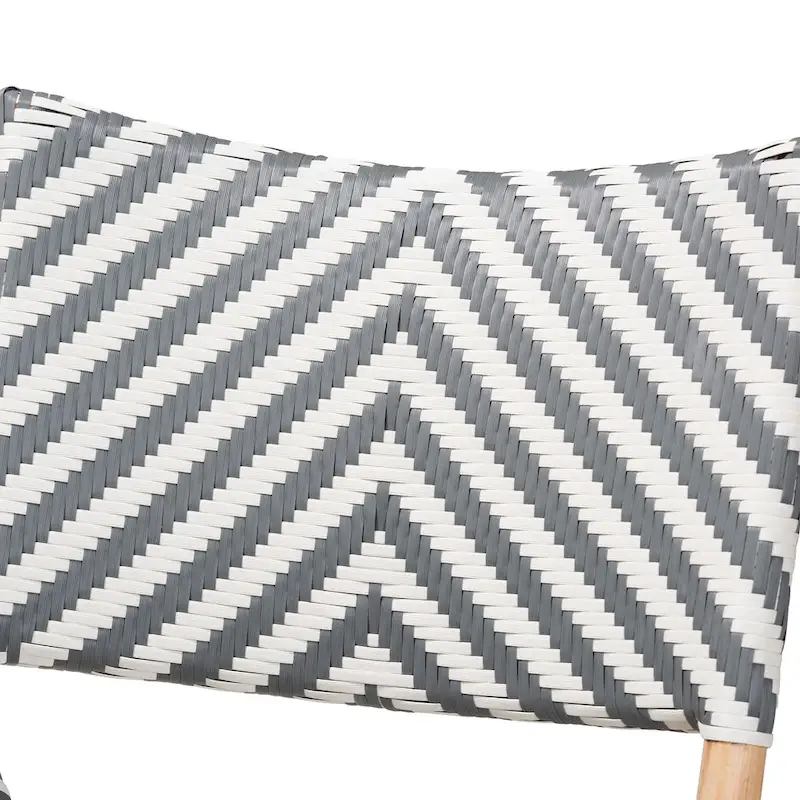 Wagner Modern French styled Natural Rattan Bistro Chair with Weaving