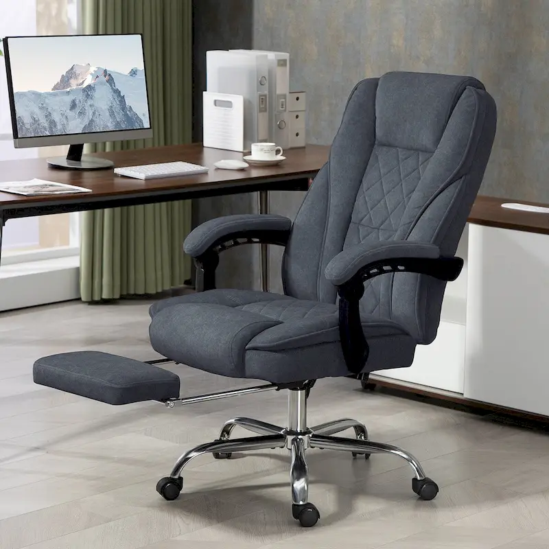Vinsetto Massage Office Chair with 6 Vibration Points, Heated Reclining Computer Chair, Swivel Desk Chair