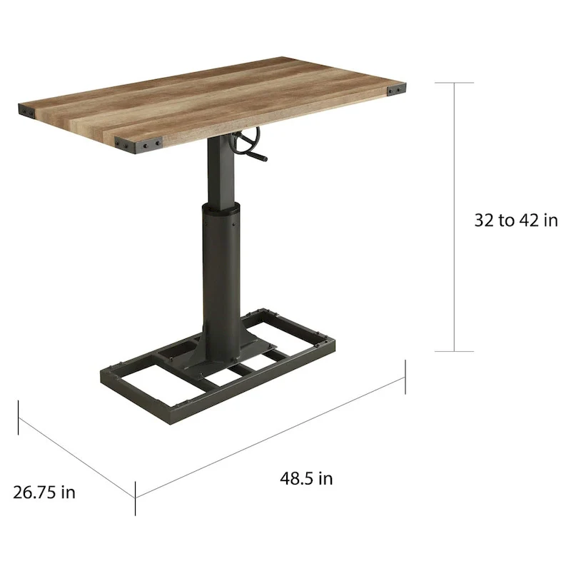 Industrial Black 49-in Adjustable Standing Desk