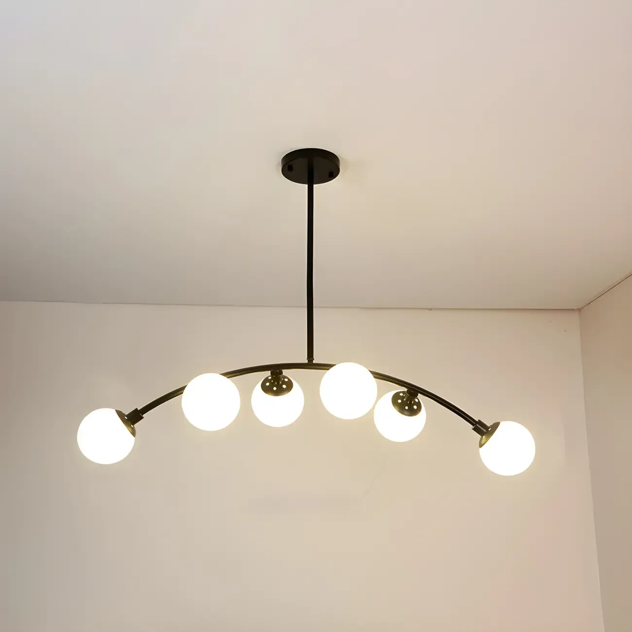 Trendy Black Glass Globe Island Pendant Light