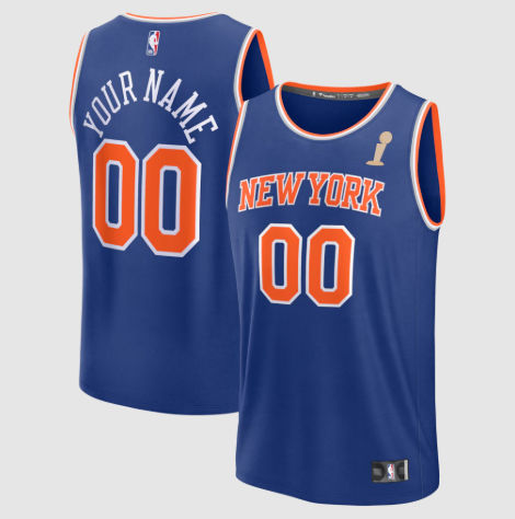 New York Knicks Fanatics 2026 Finals Champions Fast Break Custom Jersey - Icon Edition - Blue