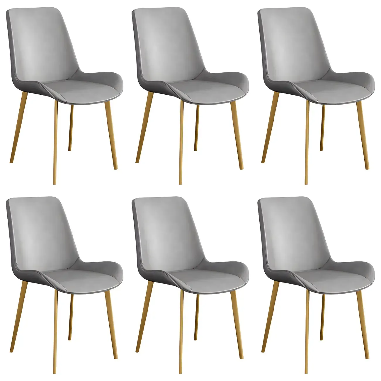 Sloped Armless Leather Upholstered Parsons Dining Chair