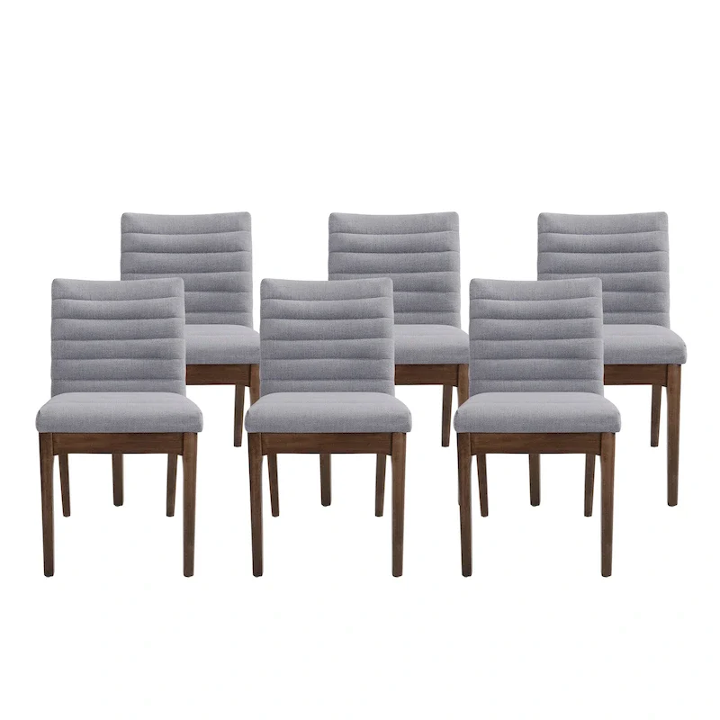 Lancer Channel Stitch Upholstered Dining Chairs (Set of 6) by Christopher Knight Home