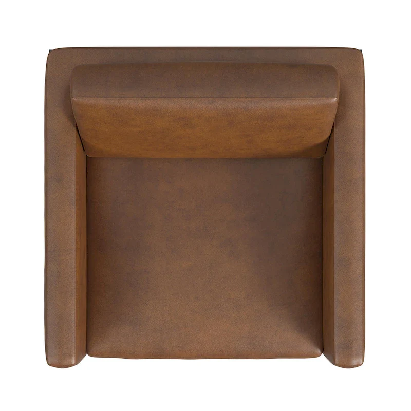Modern Upholstered Club Chair, Camel/Grey/Blue/Brown, Metal Frame, Single