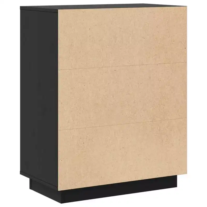 vidaXL Sideboard Black Solid Pine Wood Medium Sideboard Rectangular