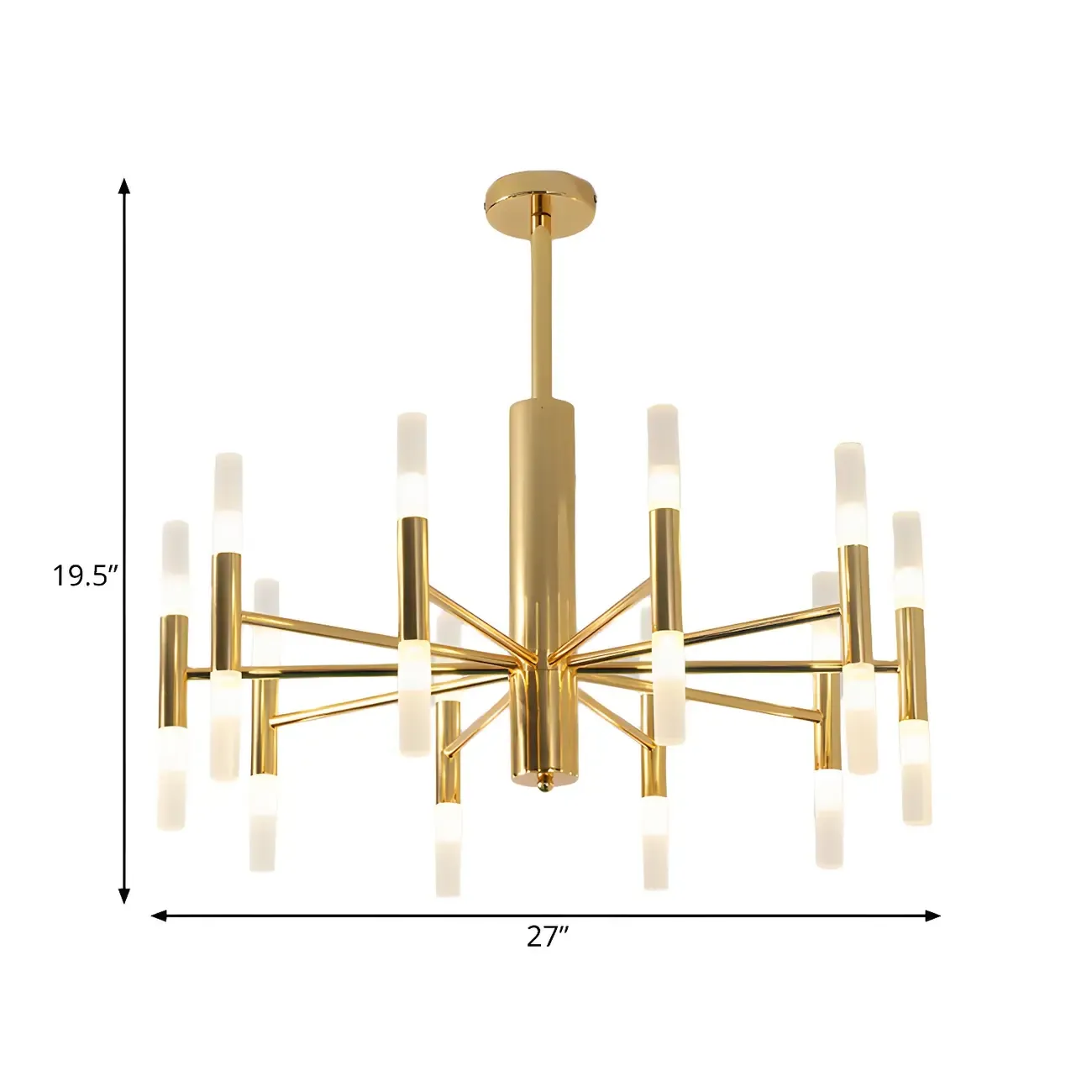 Elegant Tube-shaped Glass Shade Multi-light Chandelier