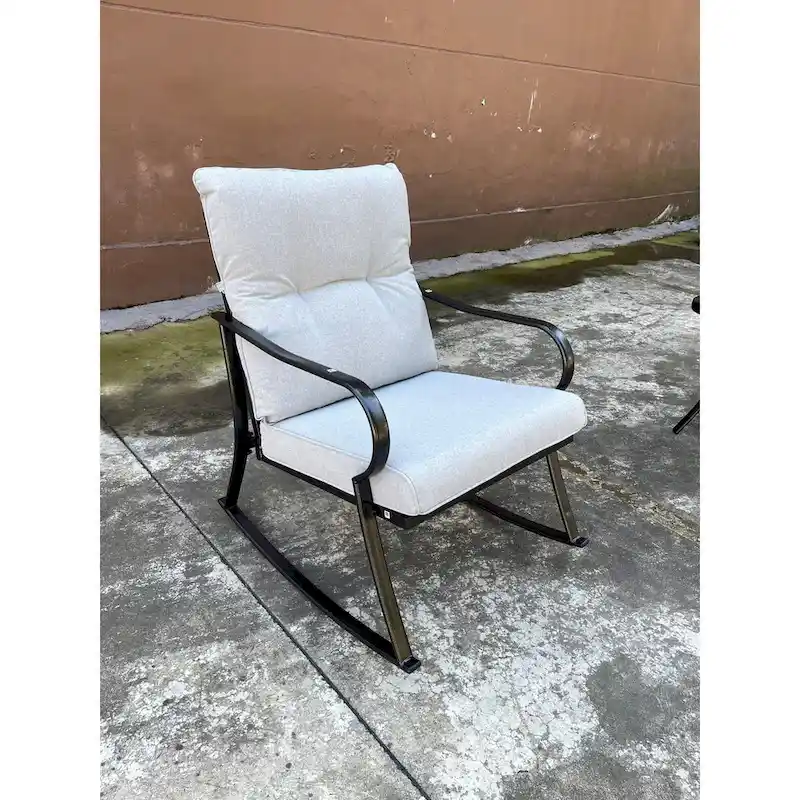 Rocker Set Chair and Teapoy Off-White