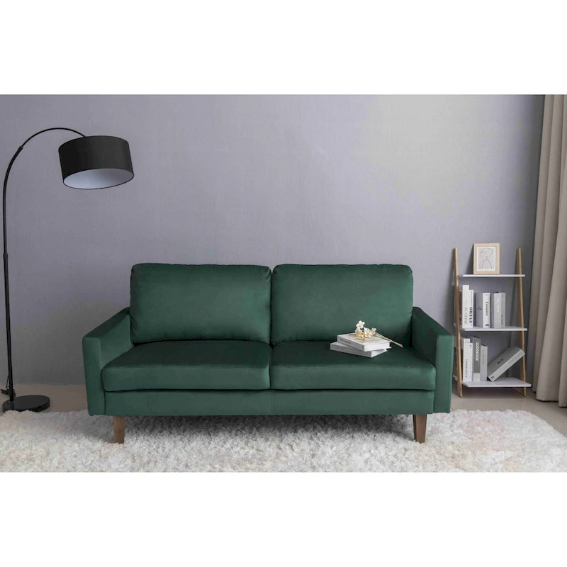 Velvet Square Arm Sofa
