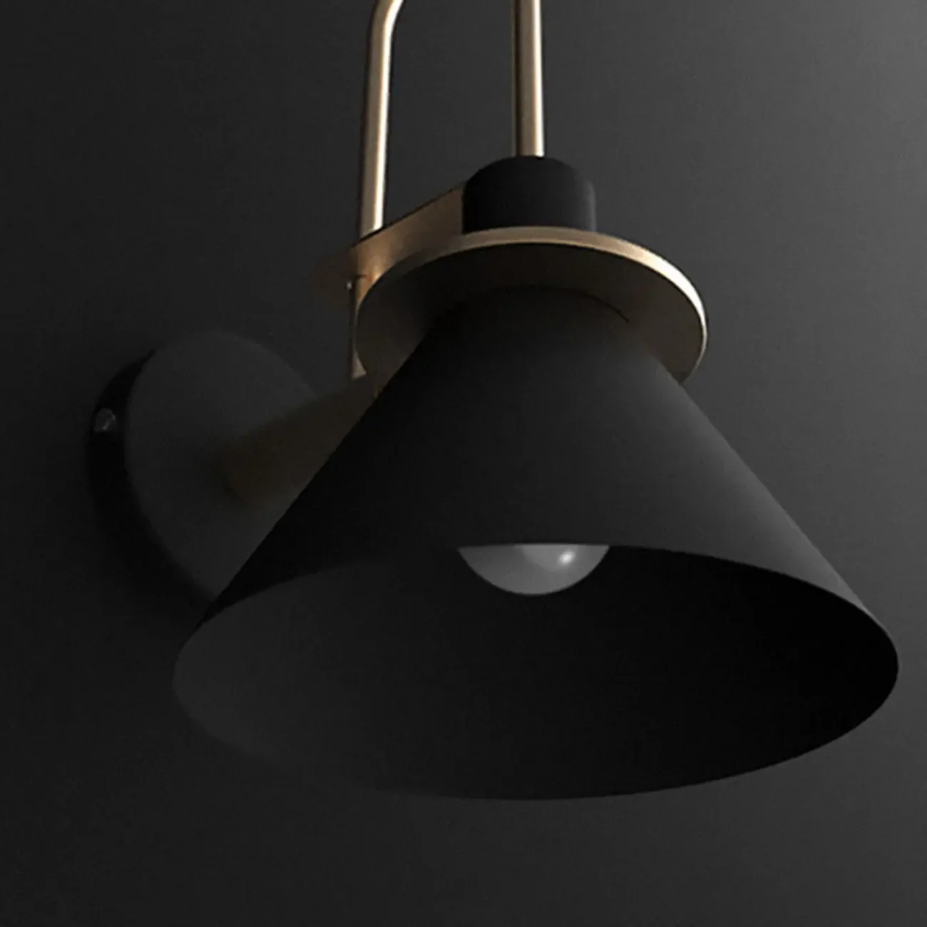 Cone Bathroom Vanity Light with Green Iron Shade