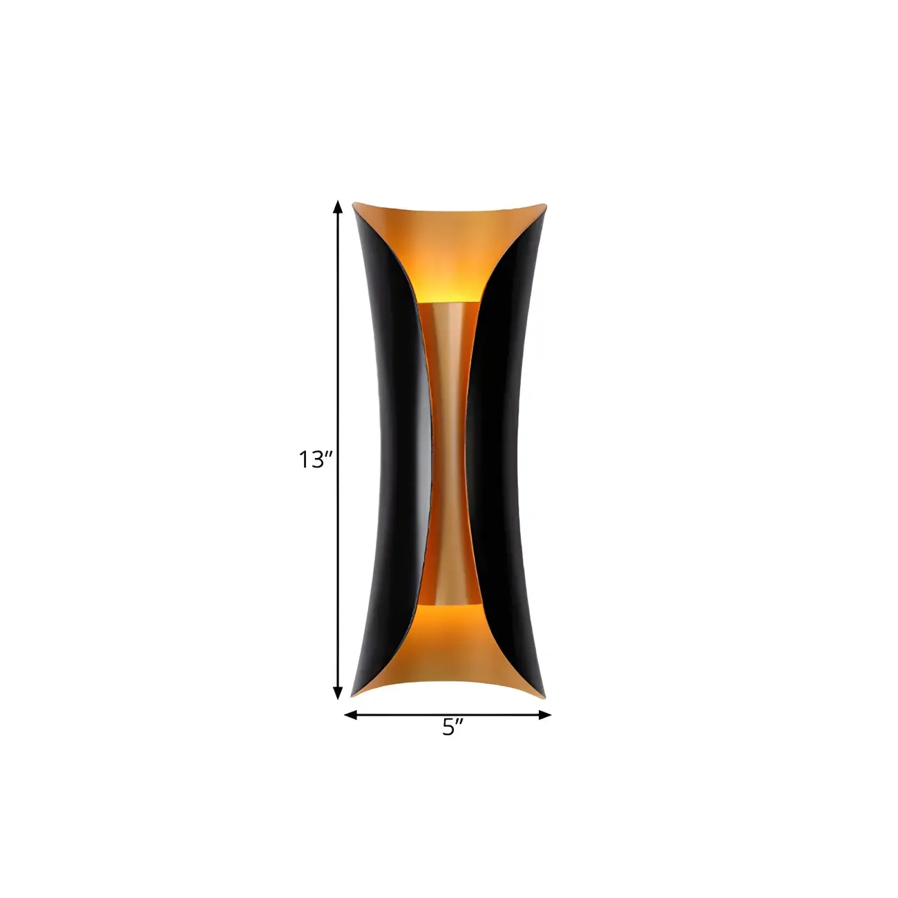 Black Metal Modern Curve Up Down Wall Sconce