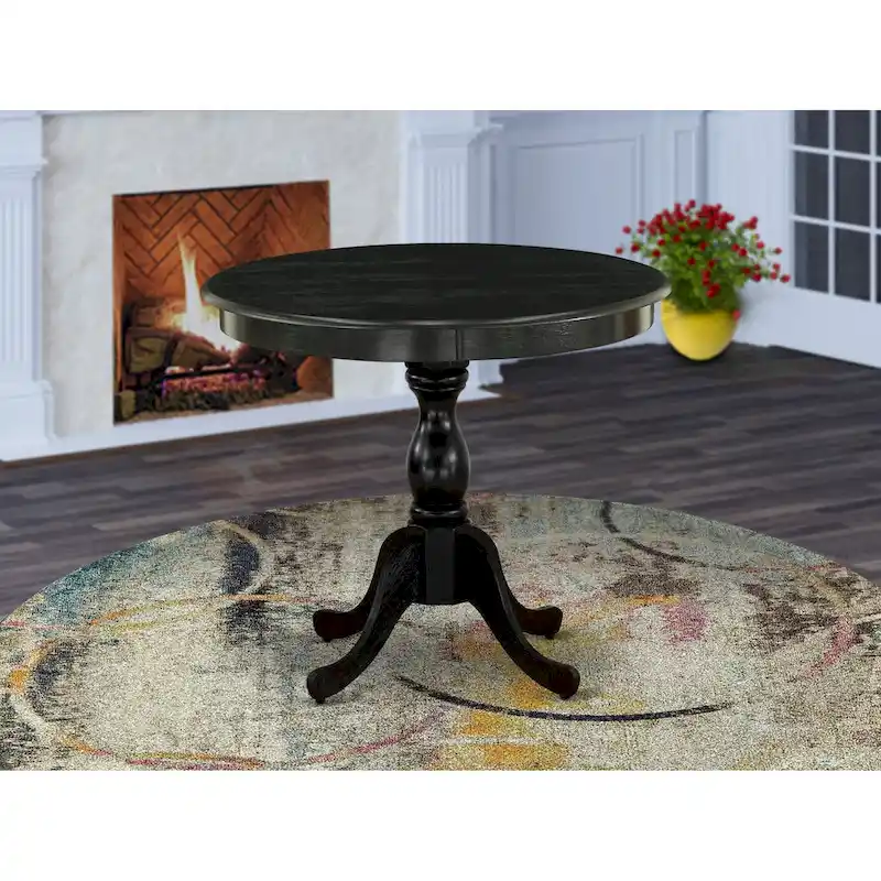 Round Kitchen Dining Table with Pedestal Base - Space-Saving Design for Small Spaces