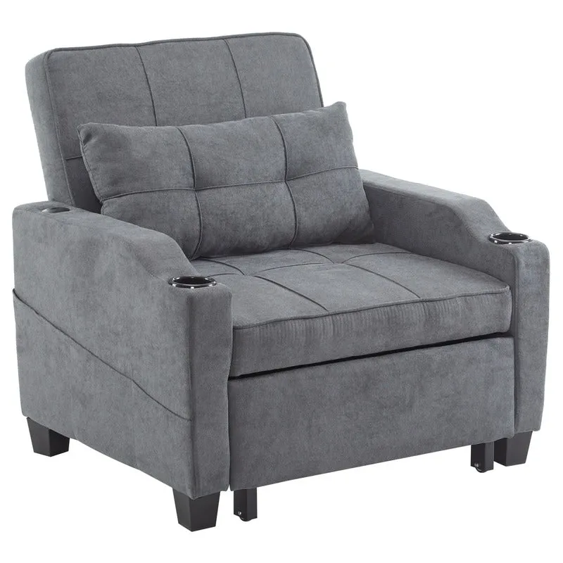 Chair Bed, Sleeper Sofa Chair Bed 3 in 1, Adjustable Recliner,Armchair, Sofa, Bed, Linen
