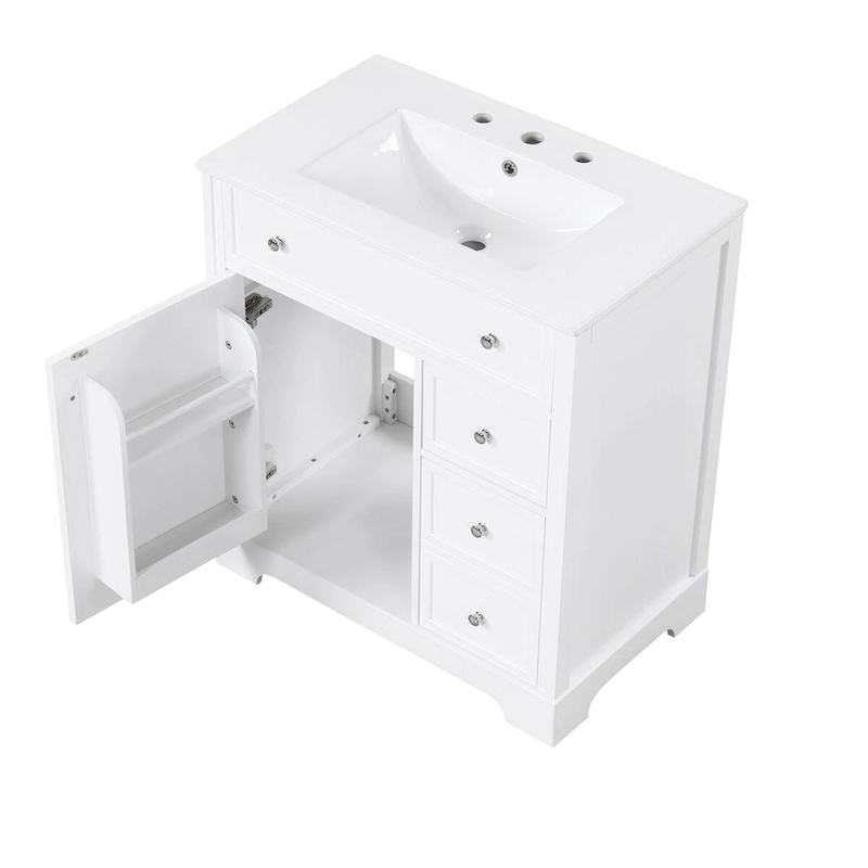 Bathroom Vanity Cabinet with Sink Top,Door and Two Drawers
